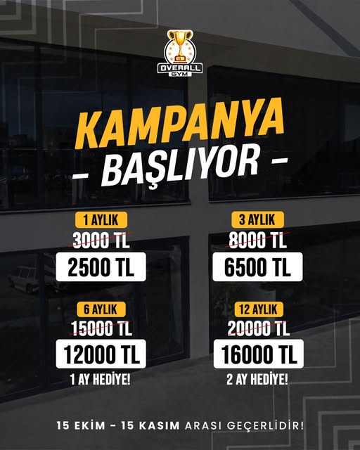 Overall Gym üyelik kampanyası afişi